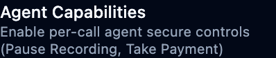 The agent capabilities block in the palette