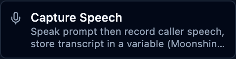 The capture speech block in the palette
