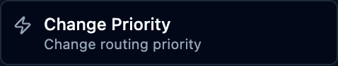 The change priority block in the palette