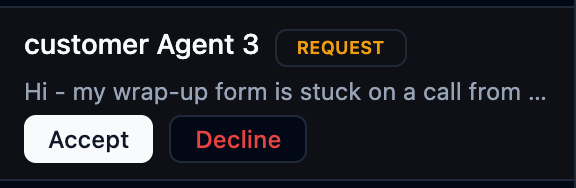 A first-contact message request with Accept and Decline buttons