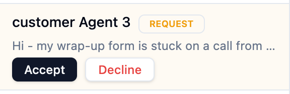 A first-contact message request with Accept and Decline buttons