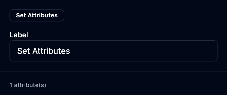 The set attributes properties panel