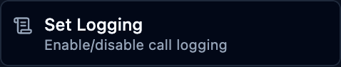 The set logging block in the palette