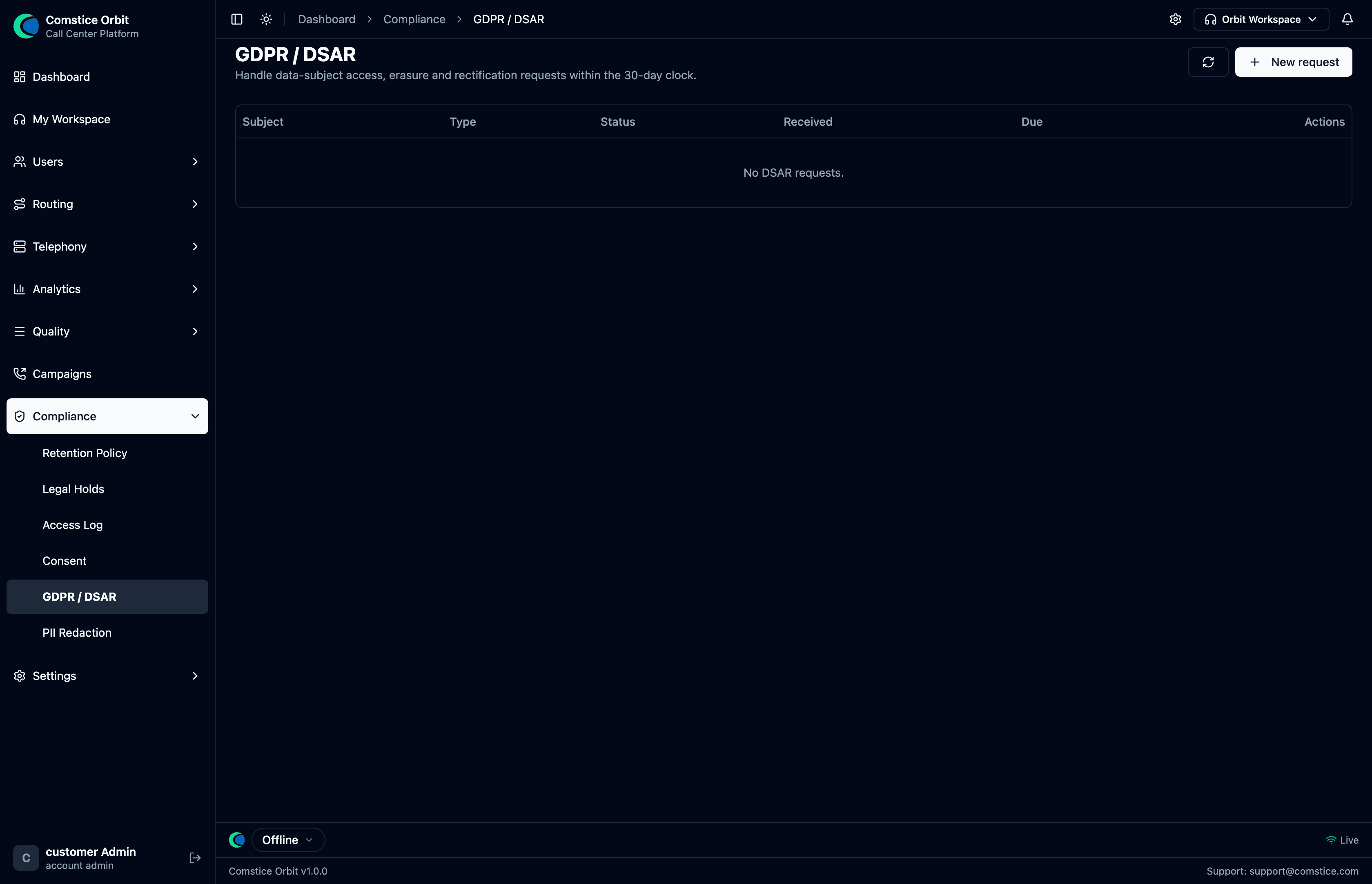 The GDPR / DSAR request list