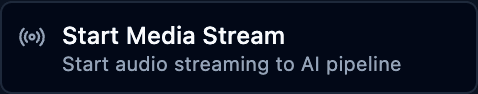 The start media stream block in the palette